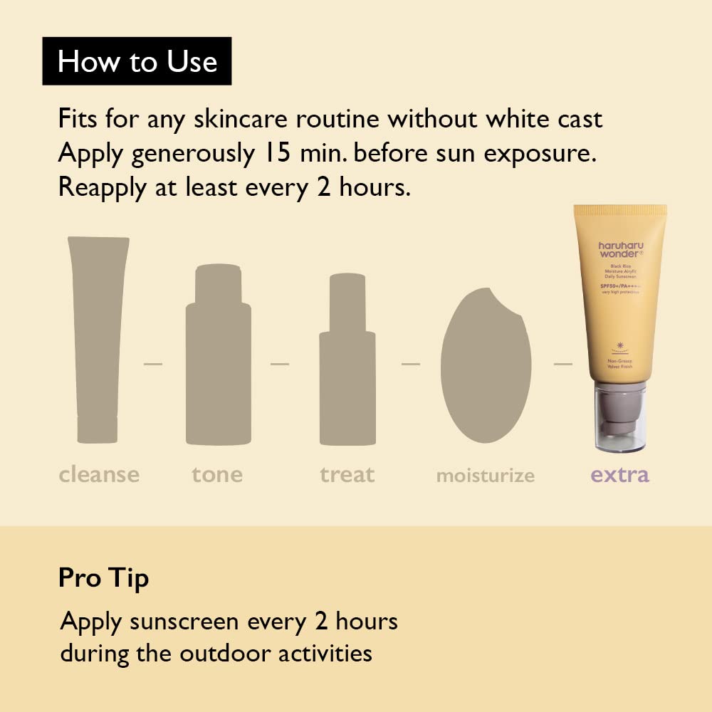 HARUHARU WONDER - Black Rice Moisture Airyfit Daily Sunscreen 50ml - Dolly Jolly