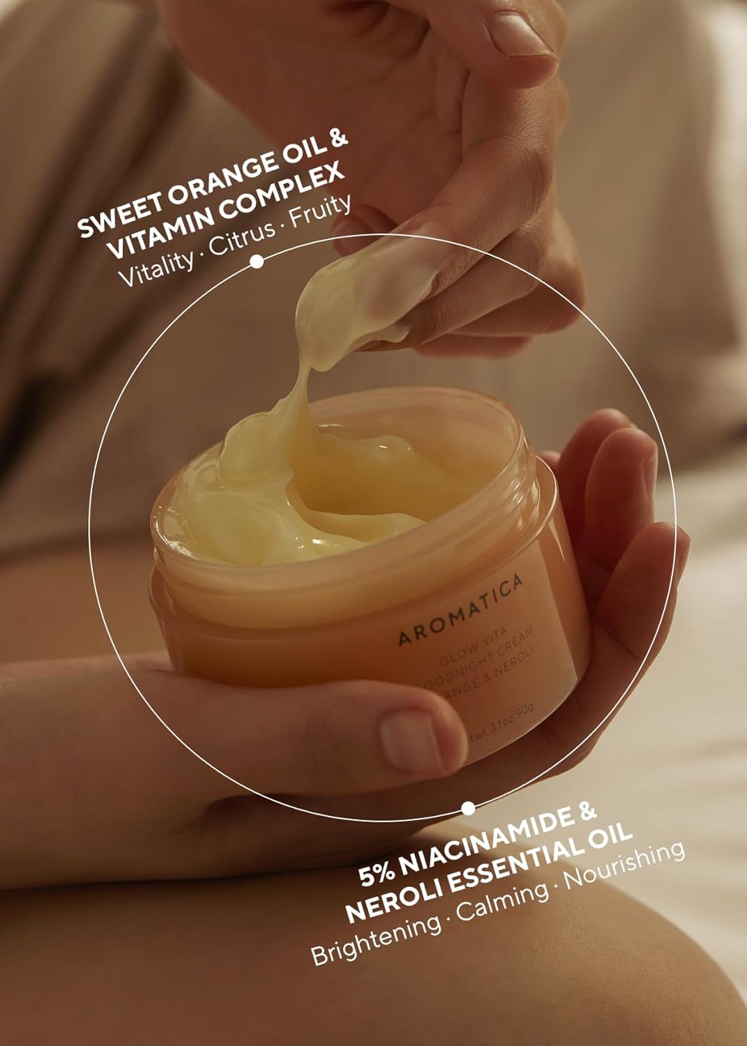 AROMATICA - Glow Vita Goodnight Cream Orange & Neroli 3.1fl oz/90g - Dolly Jolly