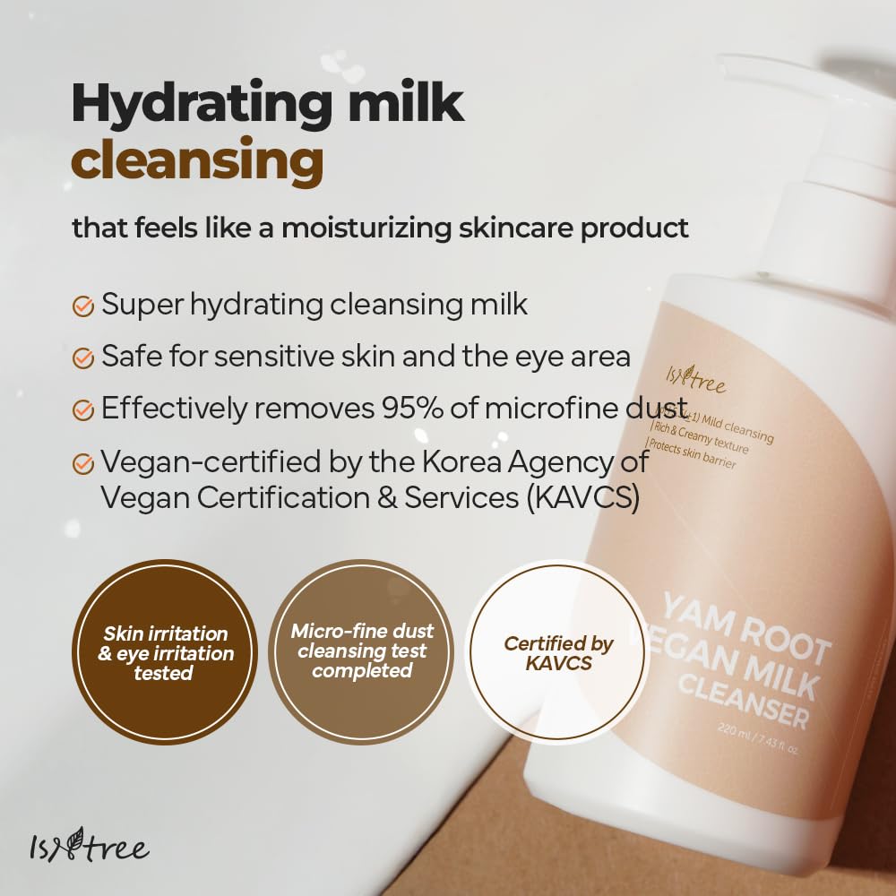 ISNTREE - YAM ROOT VEGAN MILK CLEANSER 220ml - Dolly Jolly