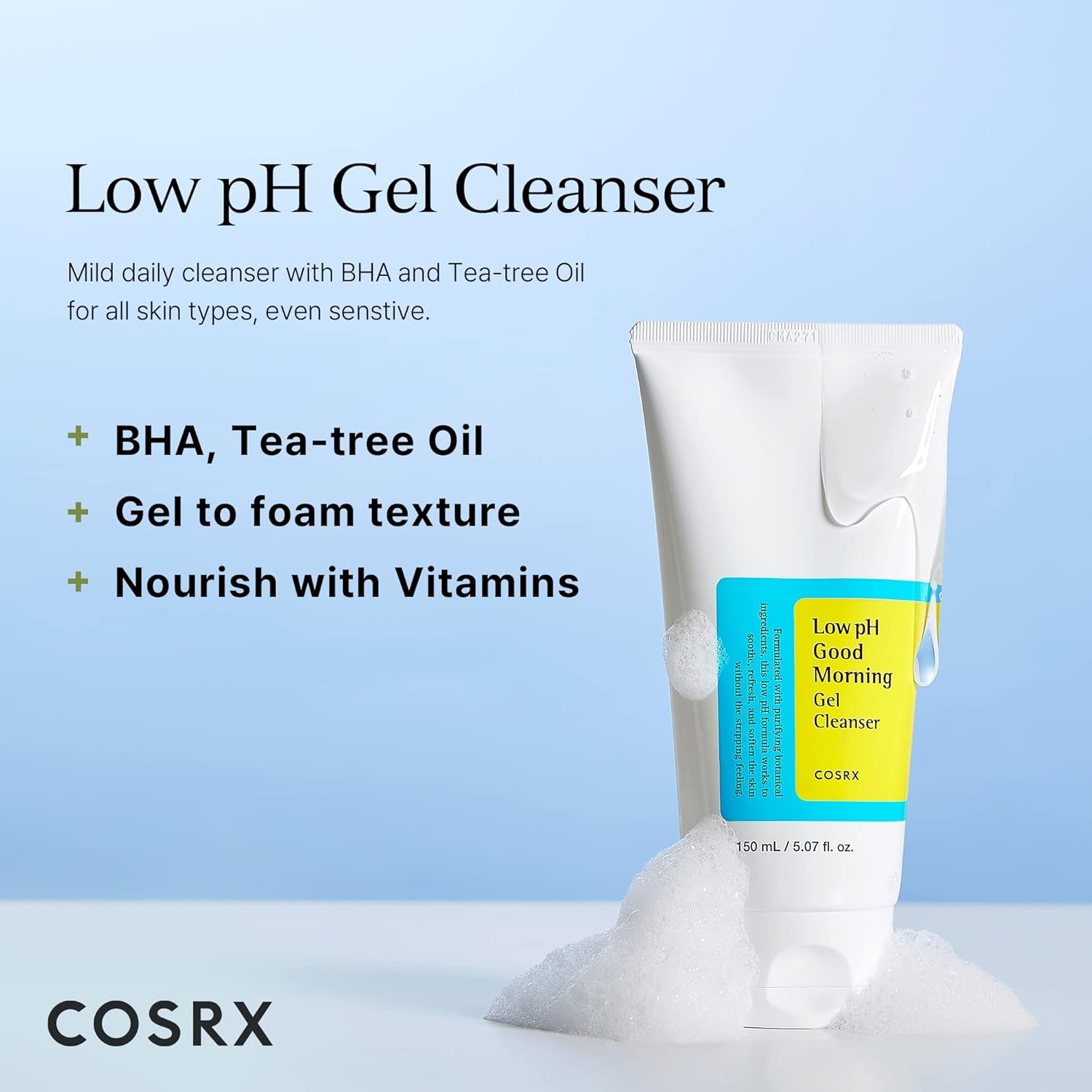COSRX - LOW pH GOOD MORNING GEL CLEANSER 150ML - Dolly Jolly