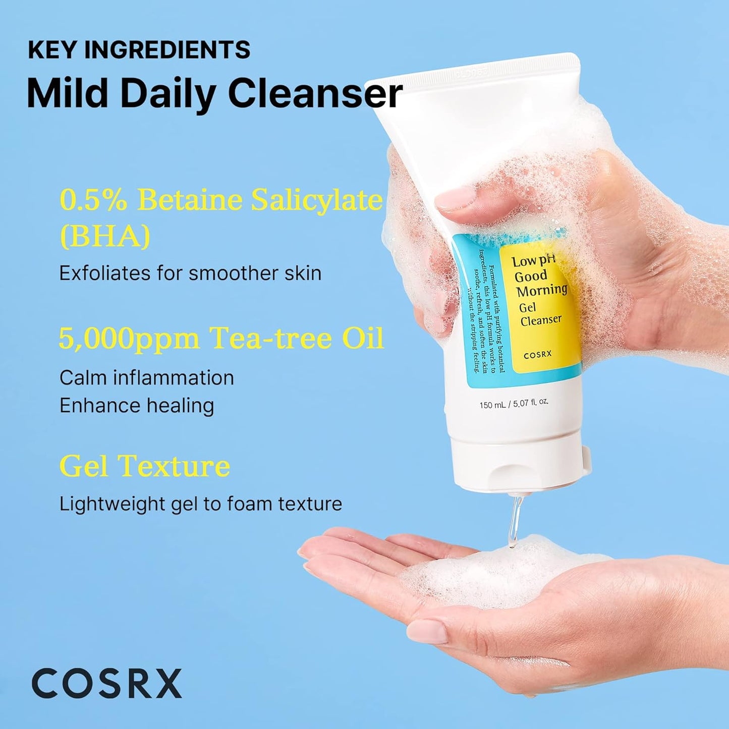 COSRX - LOW pH GOOD MORNING GEL CLEANSER 150ML - Dolly Jolly