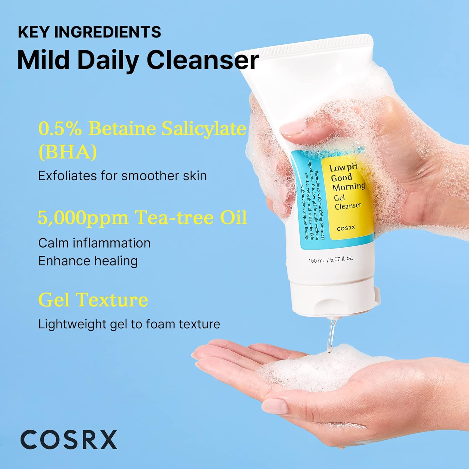 COSRX - LOW pH GOOD MORNING GEL CLEANSER 150ML - Dolly Jolly