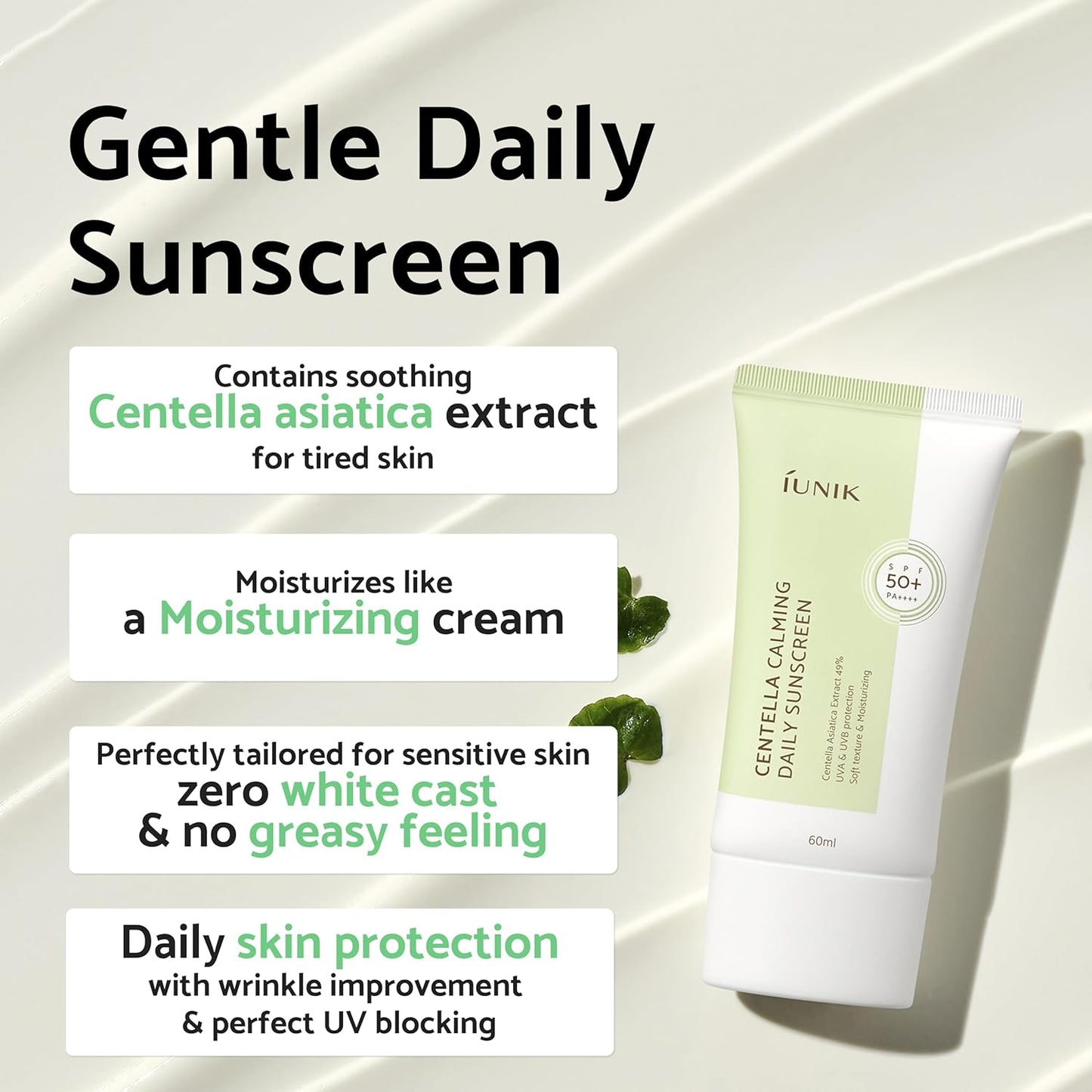 IUNIK - Centella Calming Daily Sunscreen 60ml - Dolly Jolly