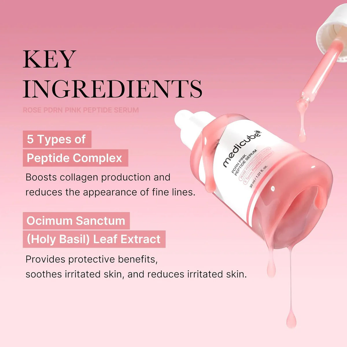 MEDICUBE - PDRN PINK PEPTIDE SERUM 30ML - Dolly Jolly